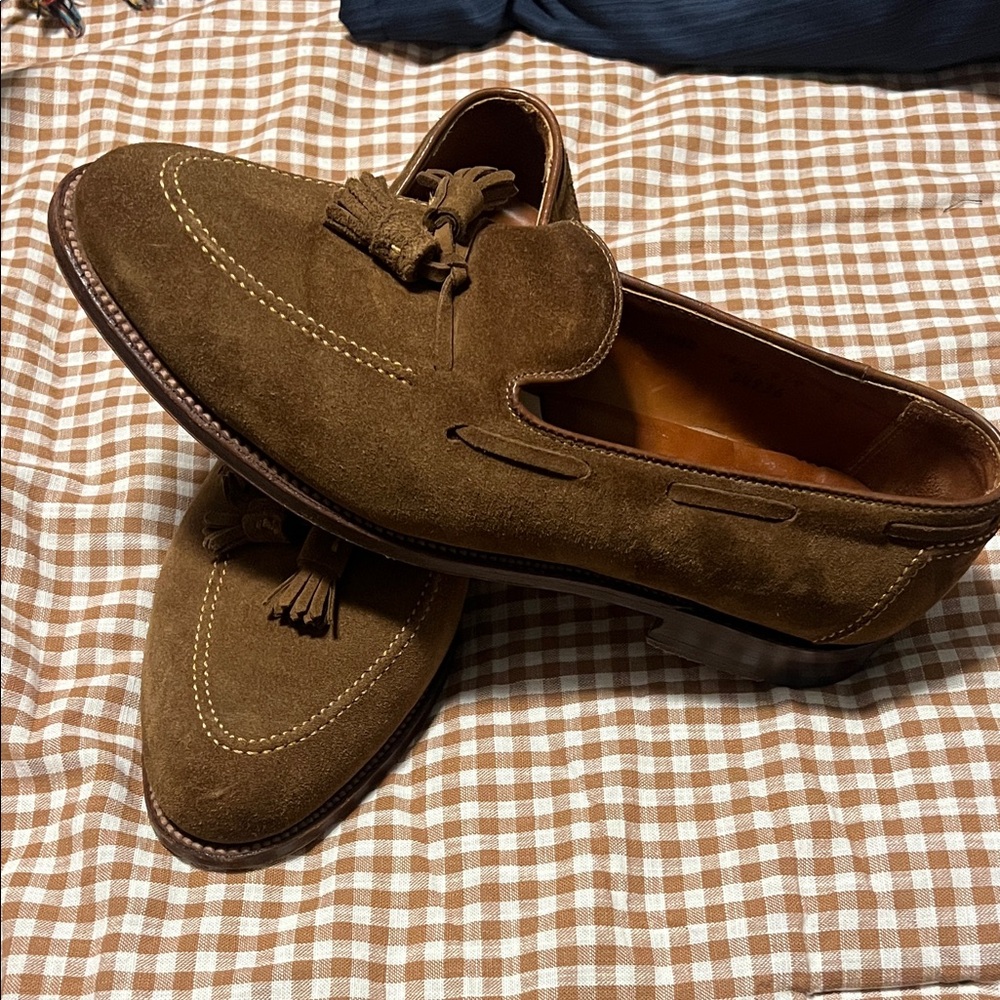 Alden x Brooks Brothers Suede Tassel Loafers